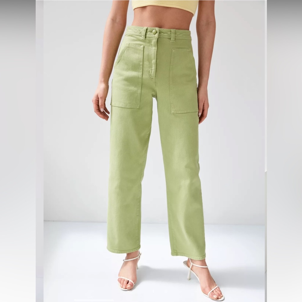 Aritzia Wilfred Free Modern Utility Pants Forest Moss Green